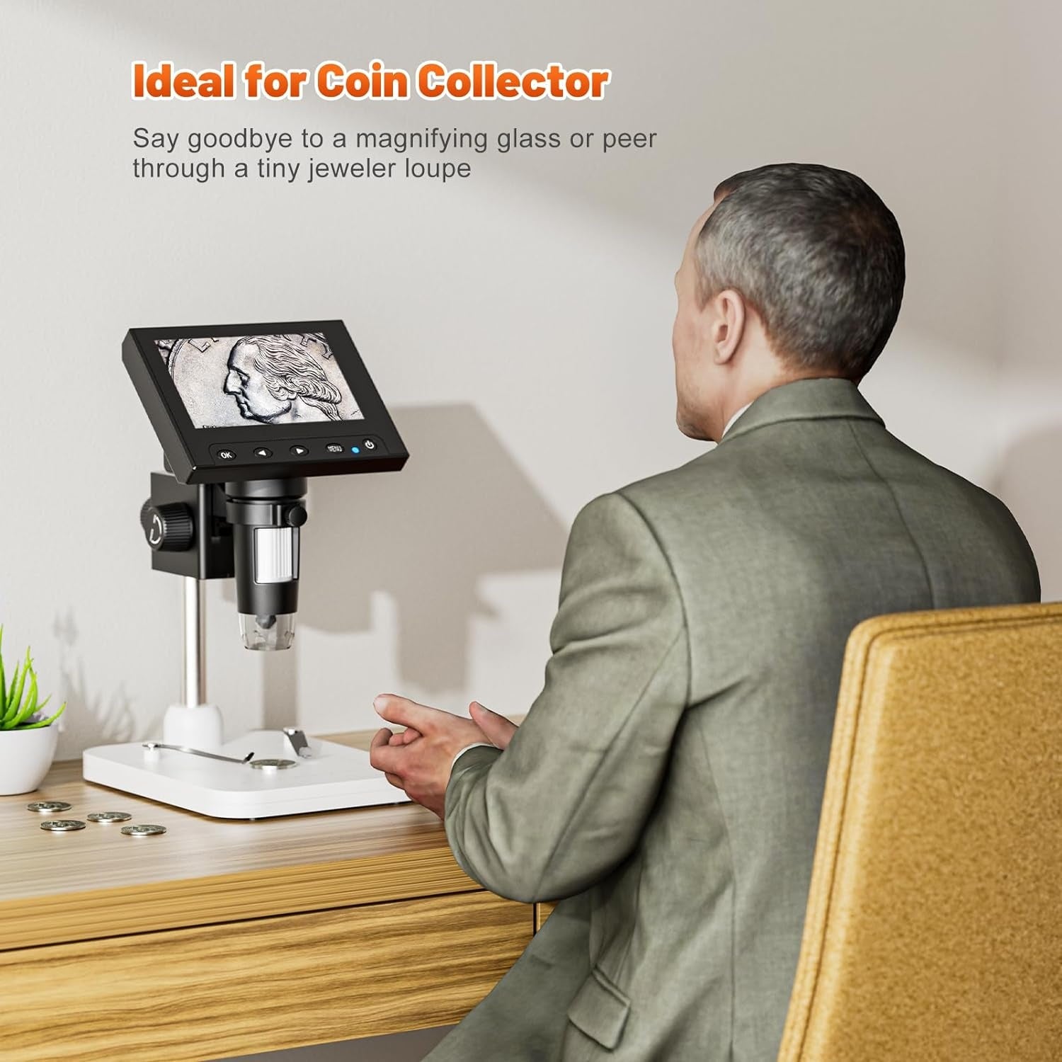 🔍 1000X Digital Coin Microscope with 4.3 🔍 1000X Digital Coin Microscope with 4.3